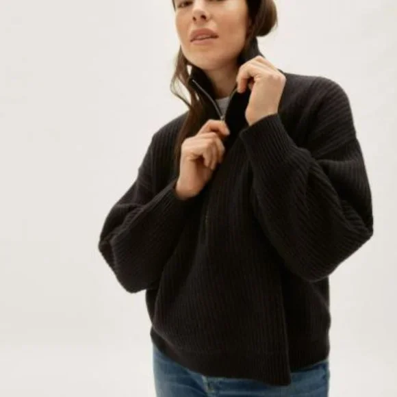 Everlane Felted Merino Half-zip Sweater - Picture 1 of 7